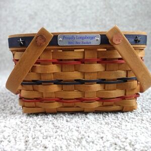 Longaberger 2002 Proudly Longaberger Bee Basket Patriotic Red Blue Stars